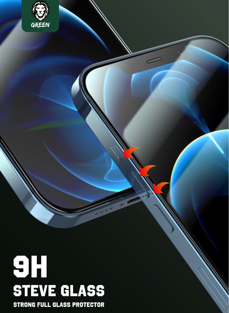 GREEN LION 9H Steve HD Glass Full Screen Protector for iPhone 12 / 12 Pro (6.1") / Anti-Scratch /Anti-Fingerprint / Bubble Free / Highly Responsive / Durable / Maximum Protection / High Quality - Clear - Image 3