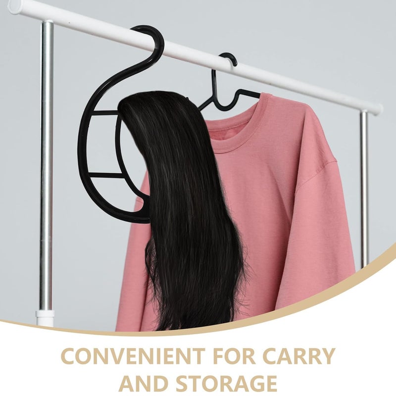 3pcs Portable Wig Hanging Stand Holder Set Portable Wig Hanging Stand Holder Set with Detachable Colorful Hooks Detachable Colorful Hooks Home and Travel Use Home Use Drying - Image 3