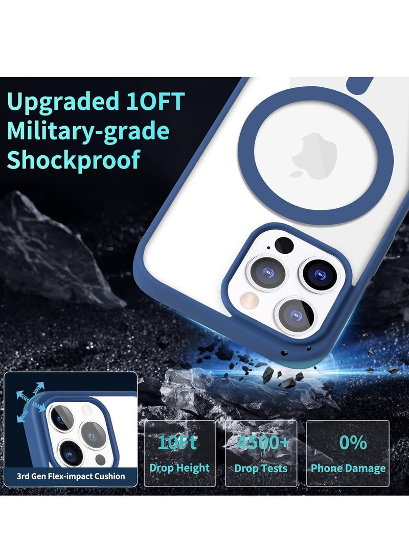 ten.tech Transparent magnetic protection case compatible with MagSafe for iPhone 12 Pro Max English mobile phone, anti-shocks and scratches (navy blue) Silicone back cover by Ten Tech  - Image 4