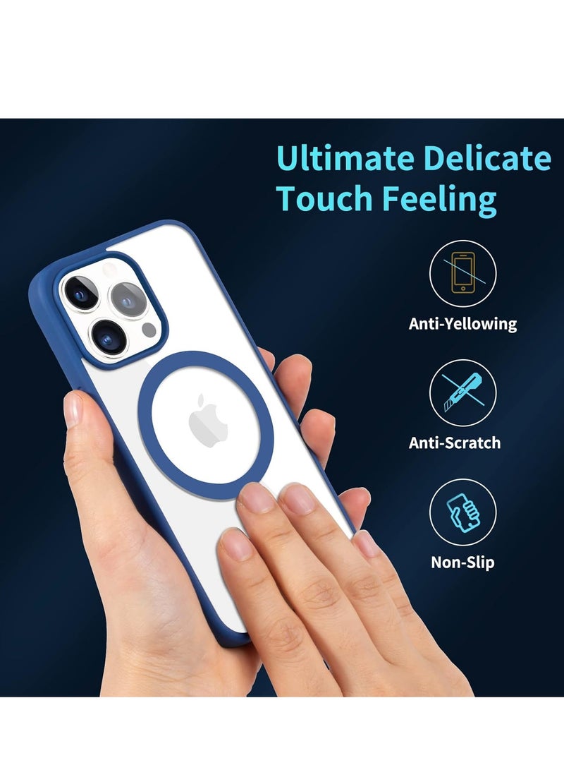 ten.tech Transparent magnetic protection case compatible with MagSafe for iPhone 12 Pro Max English mobile phone, anti-shocks and scratches (navy blue) Silicone back cover by Ten Tech  - Image 5