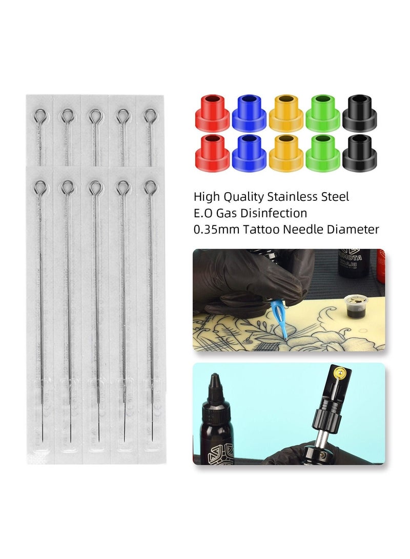 Generic Tattoo Practice Kit Tattoo Supply Tattoo Needles & Tips Tattoo Grips Hand Pen Holder Bandage Tattoo Grommets Desk Cloth Mat Hair Remover for Beginner Tattoo Training Set  - Image 3