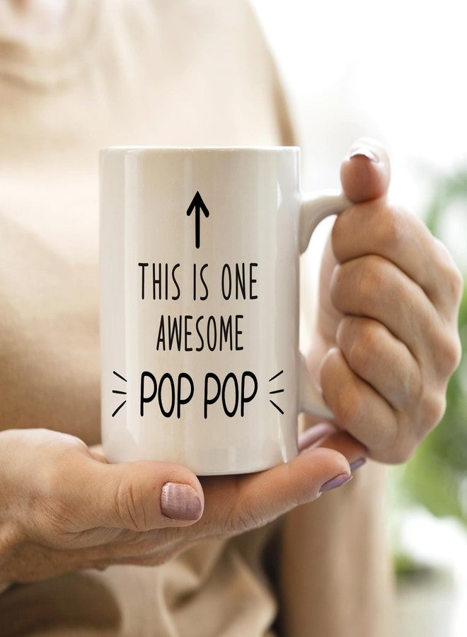 QASHWEY Pop Pop Gifts Mug, Poppop Grandpa Gifts from Grandkids Grandchildren Coffee Mug, Fathers Day Coffee Mugs Tea Cup Gift for Grandpa Poppop, This is One Awesome Pop Pop CoffeeCup Ceramic11oz - Image 5