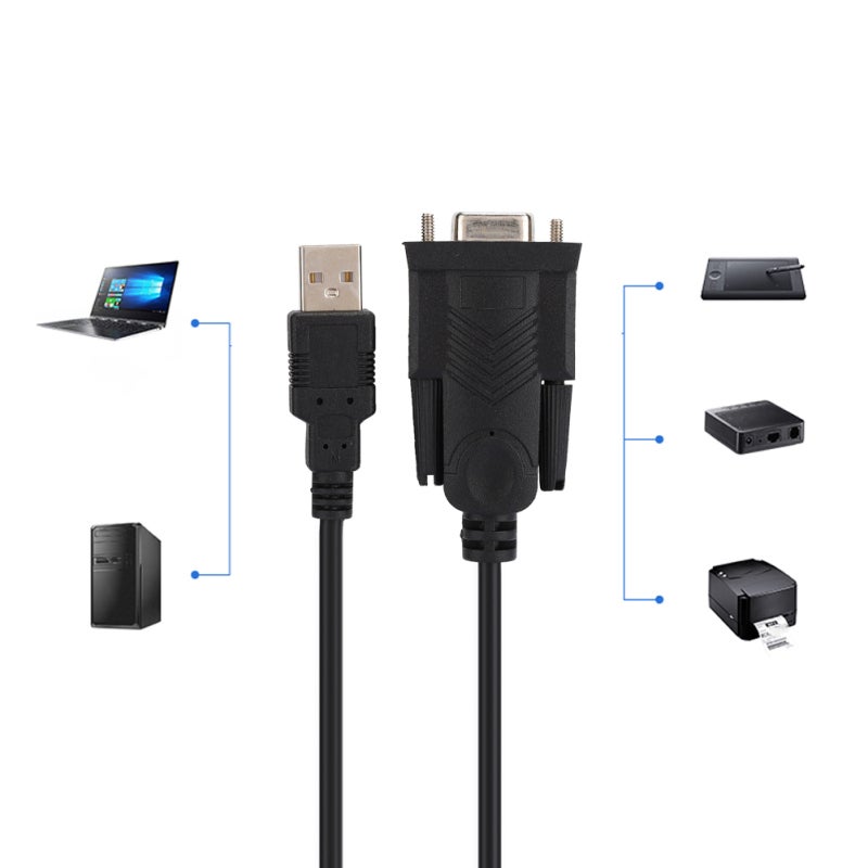 كابل محول USB 2.0 إلى منفذ تسلسلي RS232 DB9 موصل أنثوي عام بطول 1.5 متر - Image 5