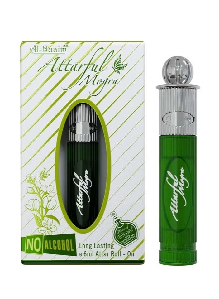 Al Nuaim Al-Nuaim Attarful Mogra Attar Roll-On Perfume Oil, 6ml, Alcohol Free, Long Lasting Arabian Floral Fragrance - Image 1