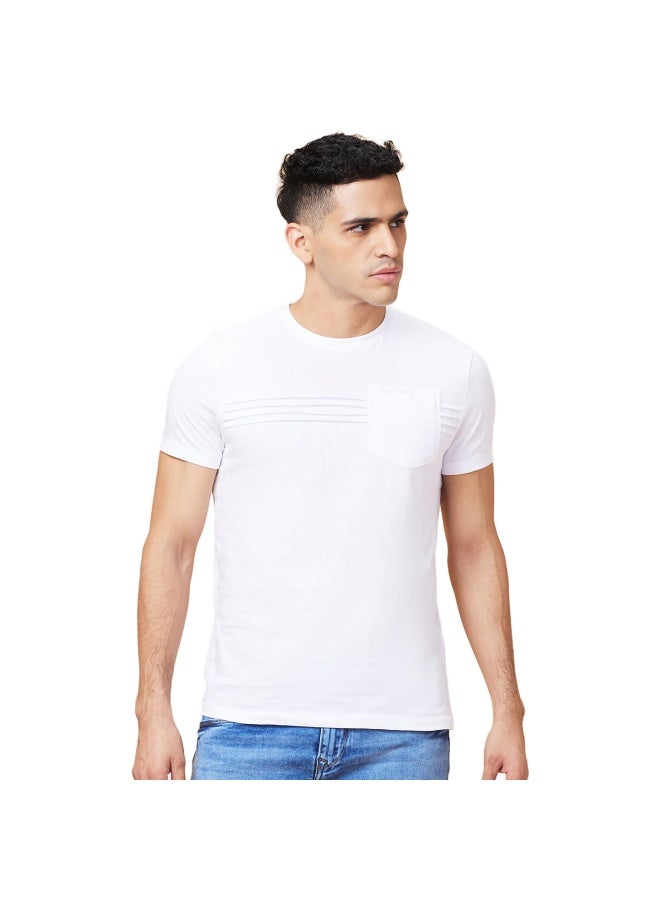 Being Human تي شيرت رجالي أبيض بياقة دائرية وأكمام قصيرة - Image 1