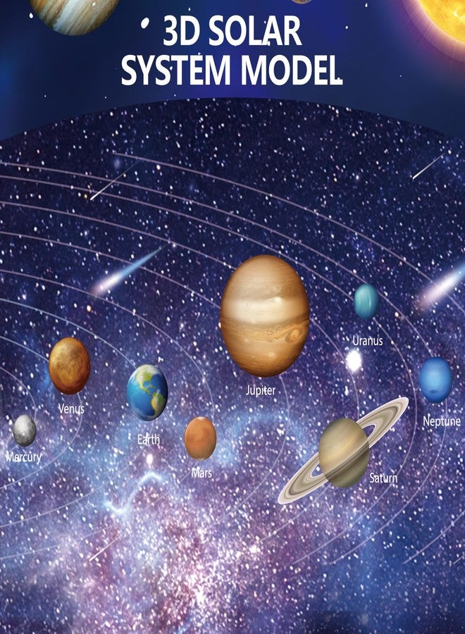 Pllieay 3D Solar System Model, Solar System Project Kit Includes Display Box, Mixed Sized Foam Balls, Color Pigments, Palette, Painting Brushes, Bamboo Sticks for Kids School Science Projects - Image 3