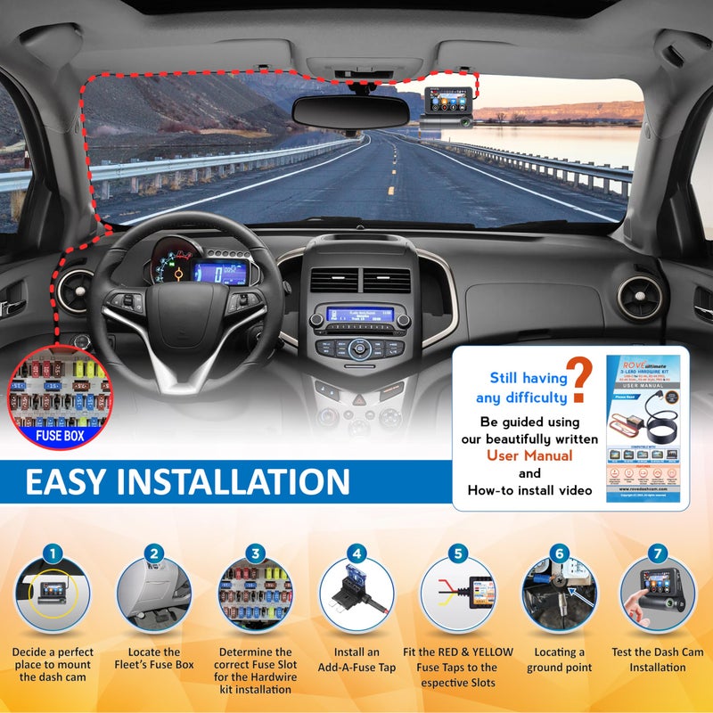 ROVE Ultimate Dash Cam Hardwire Kit with USB-C Port for R2-4K, R2-4K PRO, R2-4K Dual, R2-4K Dual PRO, and R3 Dash Camera Models, 24Hr Parking Monitoring Kit with Low Voltage Protection - Image 5