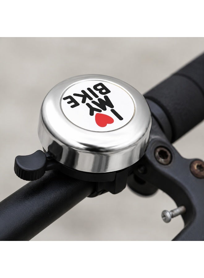 Fukukawa Loud Bicycle Bell 55mm I Love My Bike Design Aluminum Alloy Bike Horn Universal Handlebar Ring Bell for Kids and Adults Easy Install Cycling Safety Bell Silver - Image 5