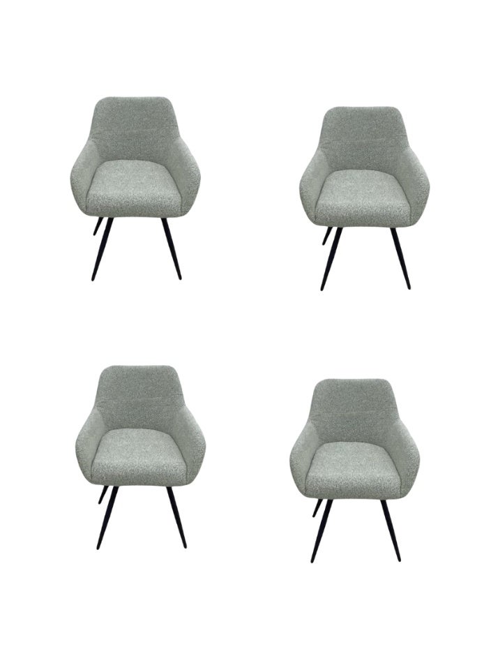 SMART HOME Dining Chair Set Consisting Of 4 Chairs, A Comfortable And Modern Padded Chair For The Living Room, A Luxurious Dining Chair With A Modern And Comfortable Design - High-Quality Fabric Upholstery In Dark Grey Color - Durable Metal Legs In Black - Ideal For Dining Rooms, Restaurants, And Cafes  - Image 4