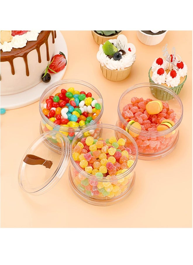 Generic - Decorative Round Storage Jars with Lids, 3 Tier Clear Stackable Snack Containers Candy Jar Bathroom Canister with Lid Candy Jar Biscuit Box Containers for Cookie, Dry Foods, Nuts, Coffee Bean - Image 1