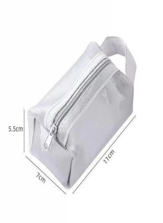 Mesh Organizer Pouch Mini Zipper Bag Cosmetic Purse Large Capacity Coin Key Wallet Portable Card Holder Lipstick Case - Image 3