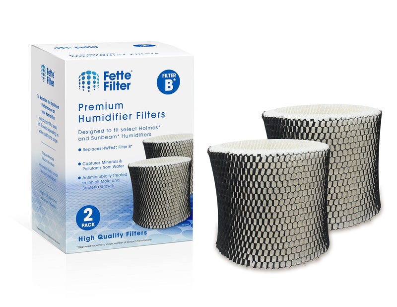 Fette Filter  HWF64 Humidifier Filter B Wick Replacement Compatible with Holmes HWF64 Filter B for models HM1645 HM1730 HM1745 HM1750 HM2200  Bionaire BWF64 includes 2 QTY