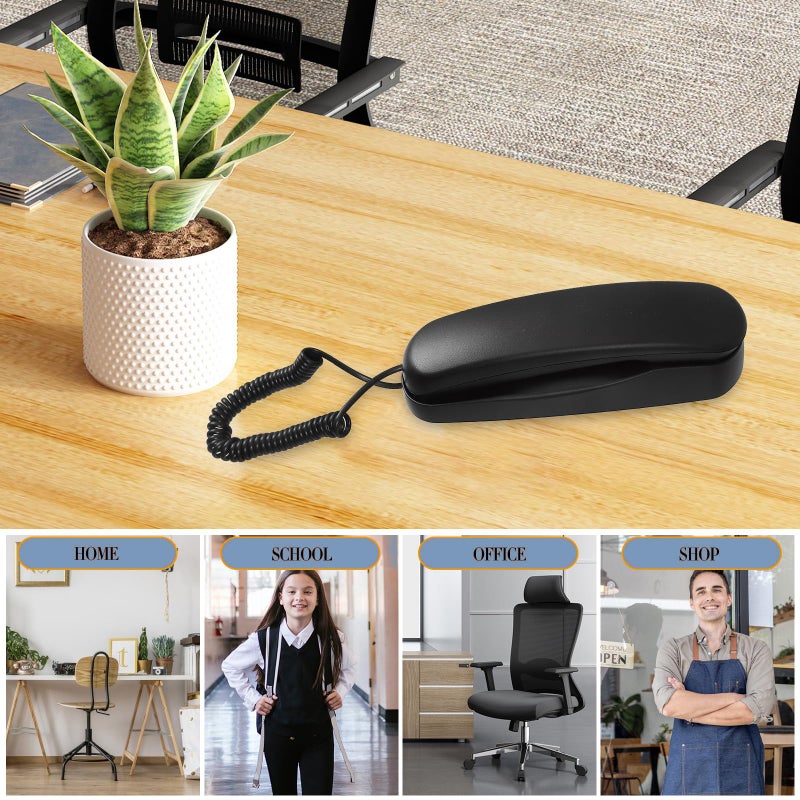 Wall Mounted Vintage Black Corded Landline Telephone For Home Office Hotel Use - Image 5