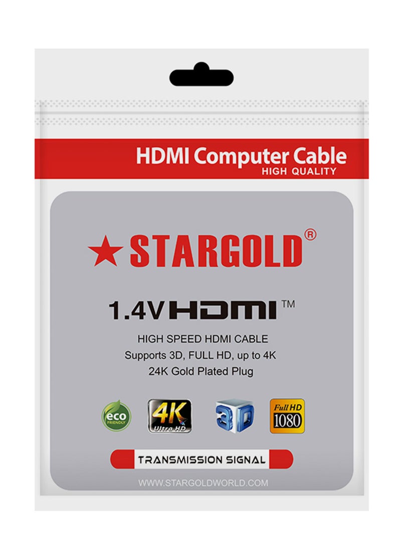 Stargold HIGH QUALITY 1.4VHDMI HIGH SPEED HDMI CABLE Supports 3D, FULL HD, up to 4K 24K Gold Plated Plug 20Meter - Image 2