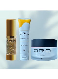 ORO STEM ORO Stem Cell Skincare Trio - Face Serum, Hydrating Face Gel & Daily Facial Cleanser with Natural Extracts- Anti-Aging,Hydrating & Purifying- Complete Facial Skincare Set for Radiant Skin.Luxury Gift  - Image 1