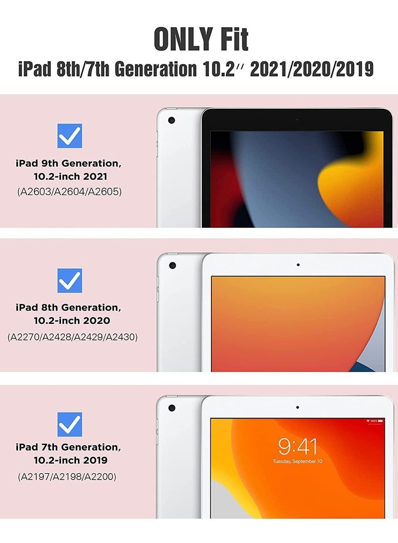 ELTRAZONE iPad 10.2 Case (9th/8th/7th Generation, 2021/2020/2019) - Slim Translucent Hard PC Protective Smart Cover with Stand - Red - Image 2