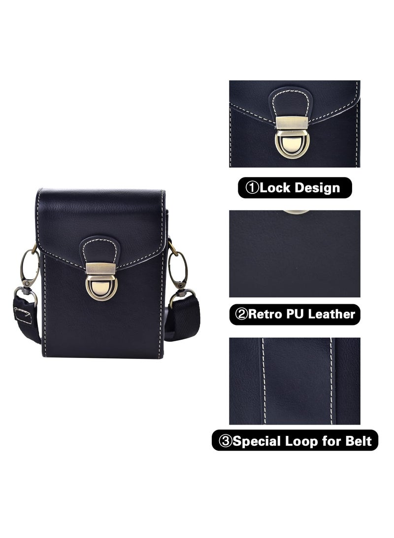 Camera Case for Sony RX100  HX Series - Retro Leather Case for Ricoh GR IIIx/Ricoh GR III II/Canon G7X II/G7X III/SX720/SX730/SX740/G9X/G9X II (Black) - Image 4