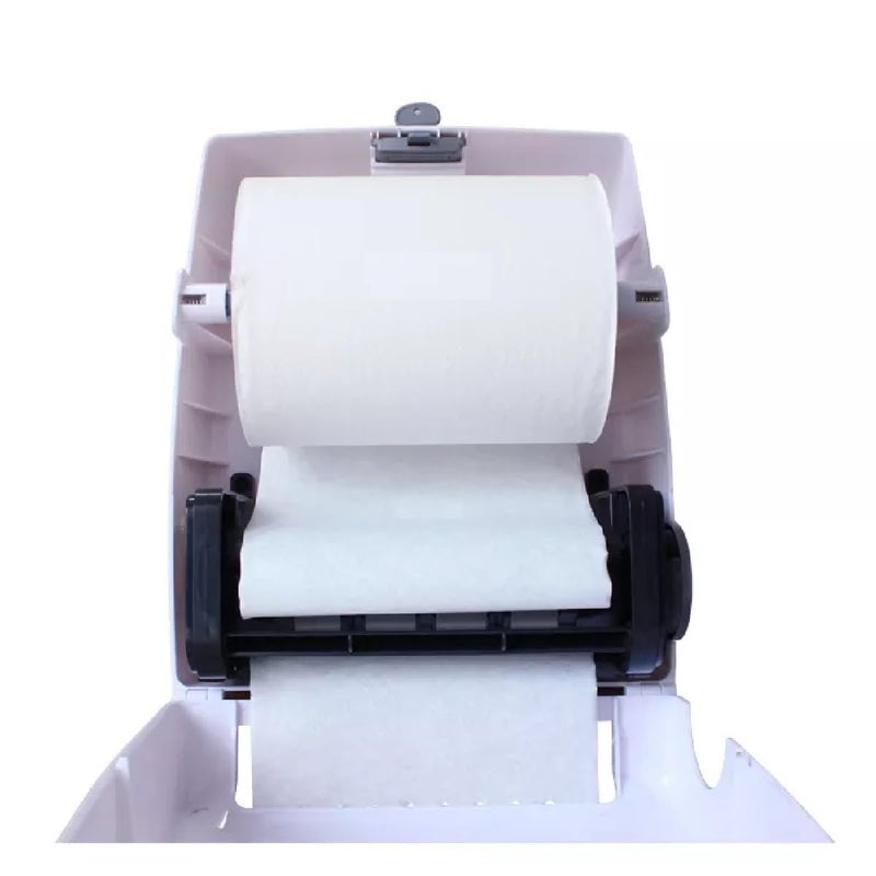 Dhwani Enterprise Dhwani Enterprise Plastic Professional Auto Cut HRT Roll Wall Mounted Dispenser Hand Roll Towel Dispenser White HRT Leaf  - Image 4