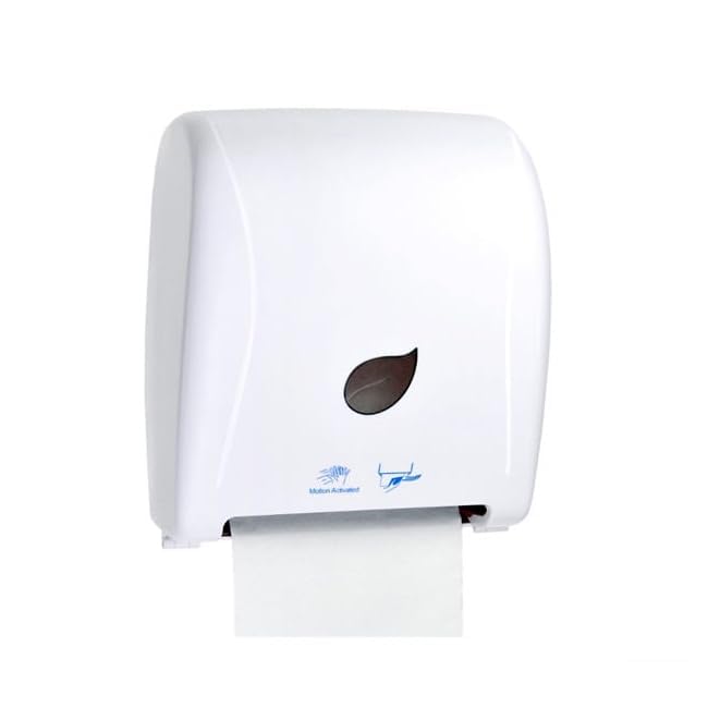Dhwani Enterprise Dhwani Enterprise Plastic Professional Auto Cut HRT Roll Wall Mounted Dispenser Hand Roll Towel Dispenser White HRT Leaf  - Image 1