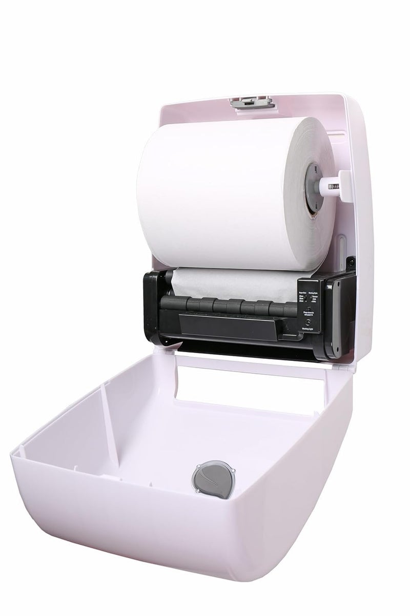 Dhwani Enterprise Dhwani Enterprise Plastic Professional Auto Cut HRT Roll Wall Mounted Dispenser Hand Roll Towel Dispenser White HRT Leaf  - Image 5