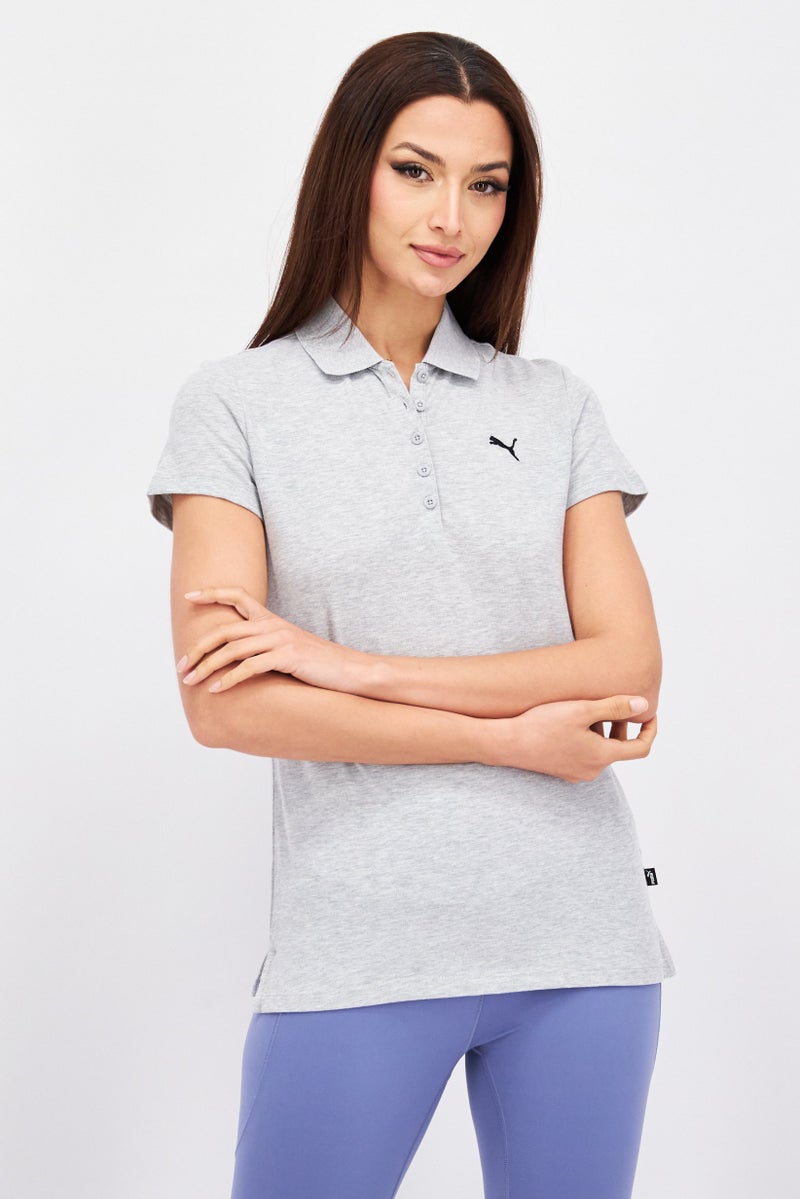 PUMA Women Sportswear Fit Outdoor Short Sleeve Polo Shirt, Grey  - Image 1