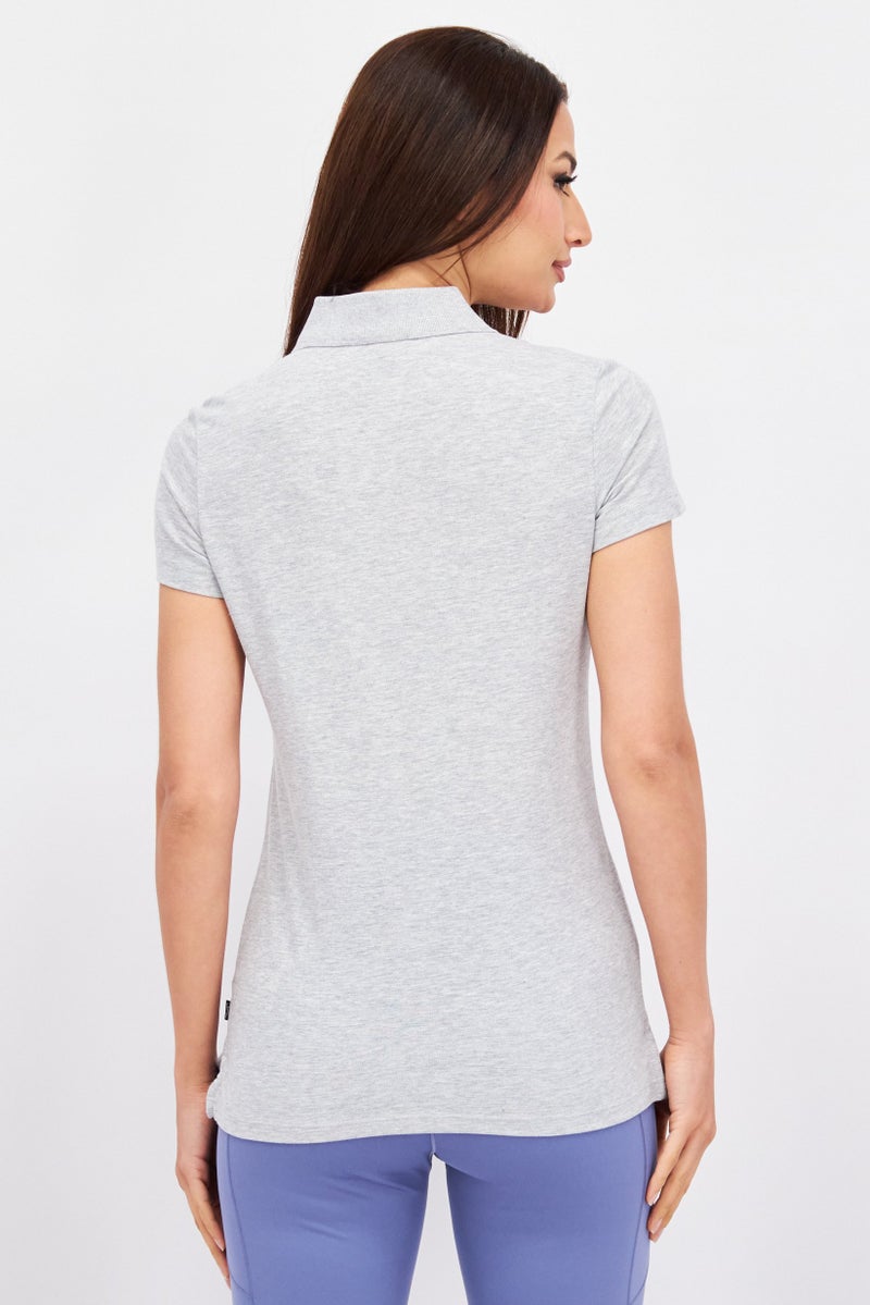 PUMA Women Sportswear Fit Outdoor Short Sleeve Polo Shirt, Grey  - Image 3