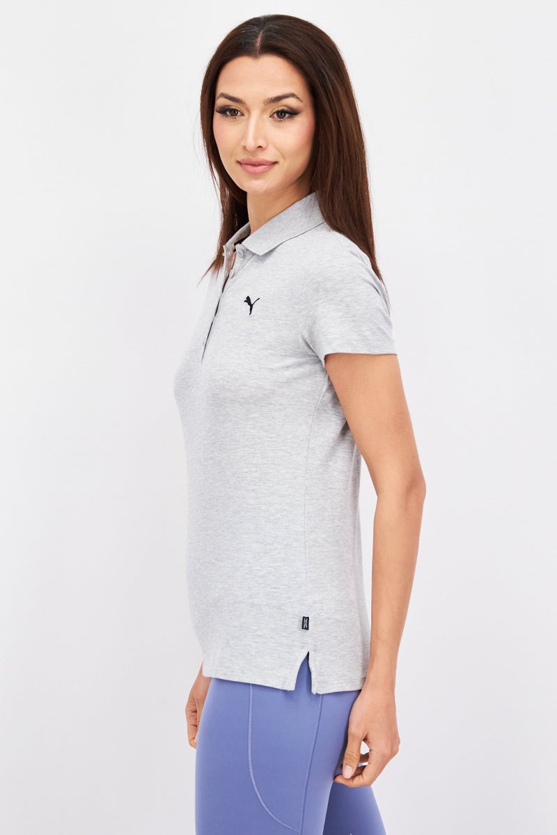 PUMA Women Sportswear Fit Outdoor Short Sleeve Polo Shirt, Grey  - Image 2