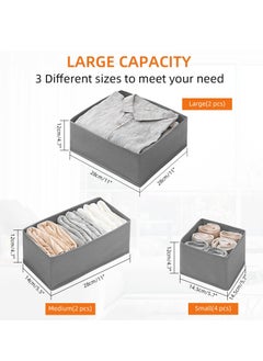 KASTWAVE Clothes Drawer Organizer, Foldable Drawer Organizer for Clothing, Underwear Drawer Organizer, Closet Organizer and Storage Box for Clothes, Underwear, Bras, Ties, Socks (8 Pack)  - Image 2