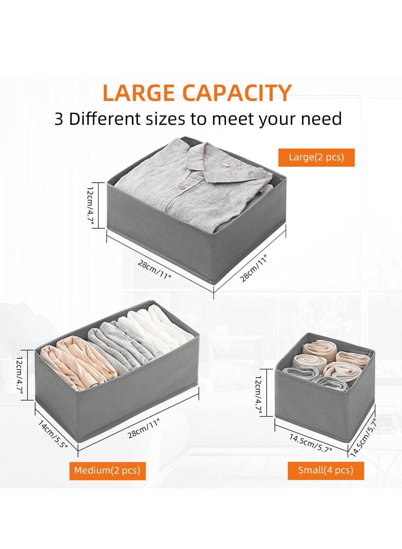 KASTWAVE Clothes Drawer Organizer, Foldable Drawer Organizer for Clothing, Underwear Drawer Organizer, Closet Organizer and Storage Box for Clothes, Underwear, Bras, Ties, Socks (8 Pack) - Image 2