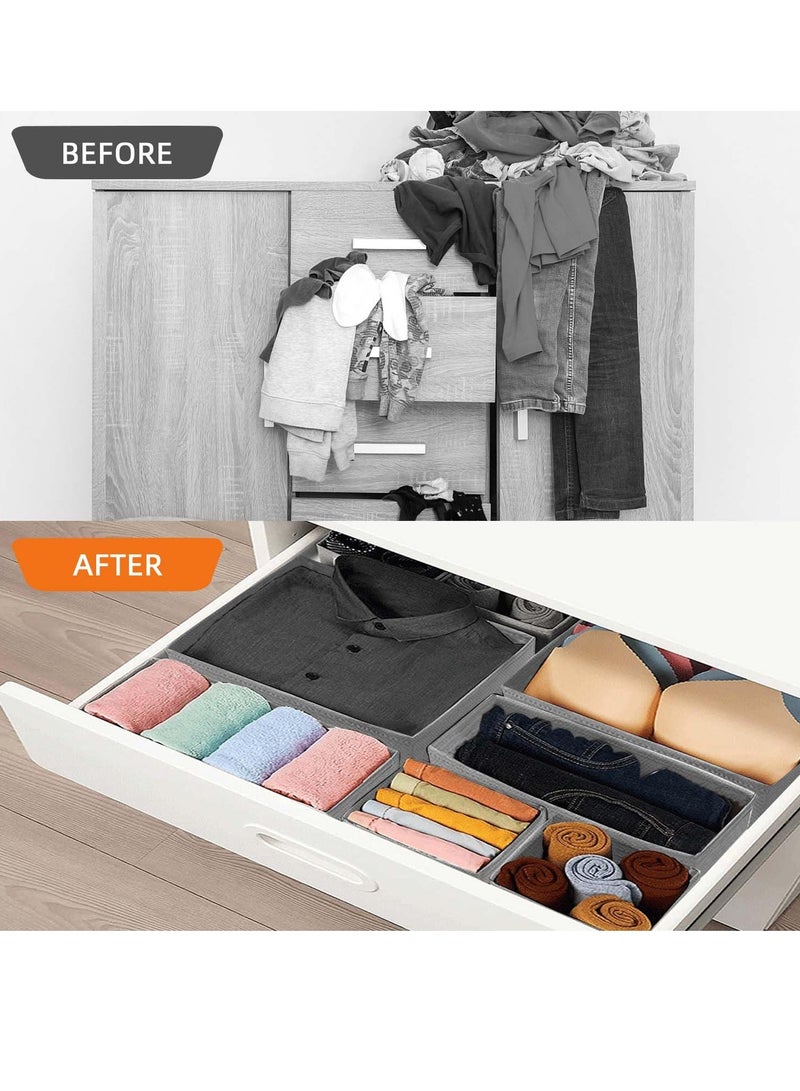 KASTWAVE Clothes Drawer Organizer, Foldable Drawer Organizer for Clothing, Underwear Drawer Organizer, Closet Organizer and Storage Box for Clothes, Underwear, Bras, Ties, Socks (8 Pack) - Image 4