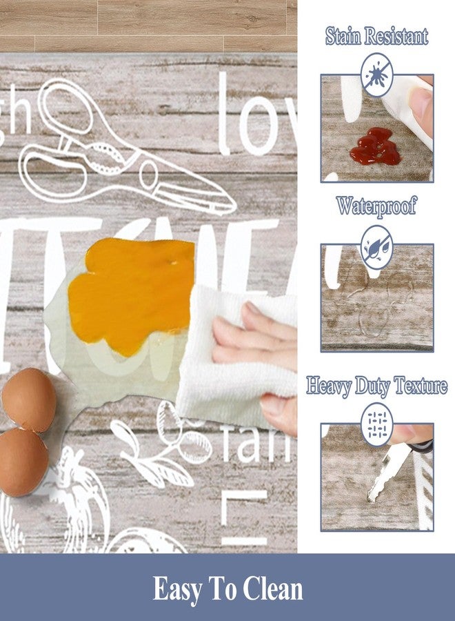 هيبي مجموعة سجادات مطبخ HEBE للأرضيات، قطعتان، سميكة، مضادة للإجهاد، مبطنة، مقاومة للماء، مانعة للانزلاق، سجادة مريحة للوقوف، مناسبة لحوض المطبخ، غرفة الغسيل، ديكور المنزل الريفي - Image 4