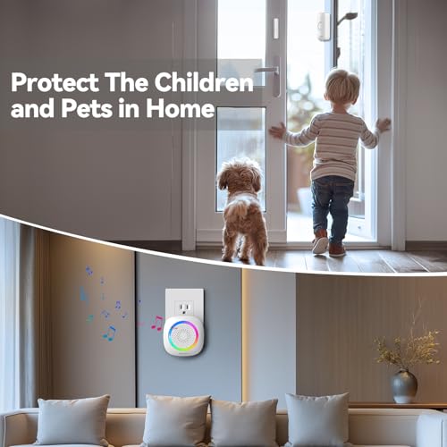 TECKNET Door Chimes When Door Opens, Wireless Door Sensor Chime Alarm with 1000Ft Range, 61 Songs, 5 Volume Levels, RGB Light, Door Chime for Business/Store/Home/Office When Entering - Image 4