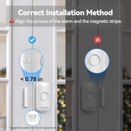 TECKNET Door Chimes When Door Opens, Wireless Door Sensor Chime Alarm with 1000Ft Range, 61 Songs, 5 Volume Levels, RGB Light, Door Chime for Business/Store/Home/Office When Entering - Image 3