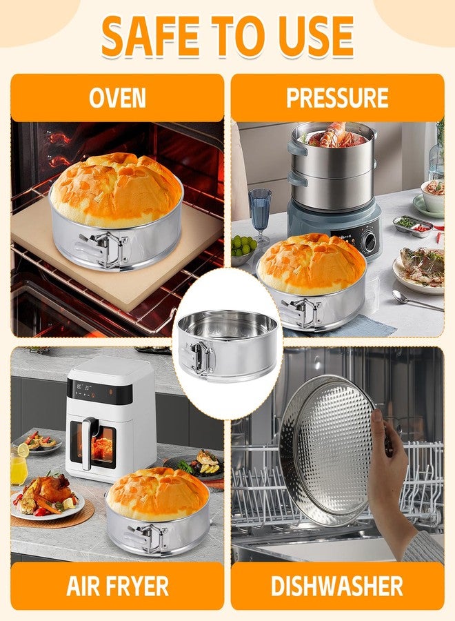 Aufind Springform Pan Set for Baking (4,7,9,10inches), 304 Stainless Steel Springform Cake Pan with Removable Bottom, Cheesecake Pan with 50PCS Parchment Paper for Pie Cake Pizza and Quiches - Image 5