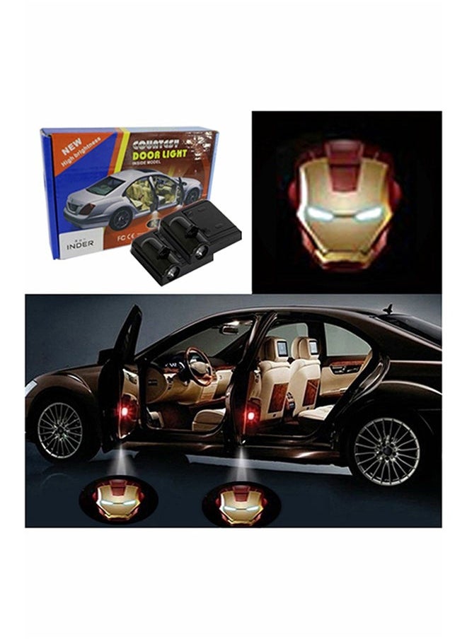 Y&D 2-Piece LED Car Door Iron Man Logo Projector Shadow Light Set  - Image 1