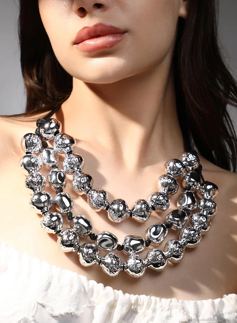 SOHI GrainÃ© Multi-Layer Artificial Necklace Jewellery
