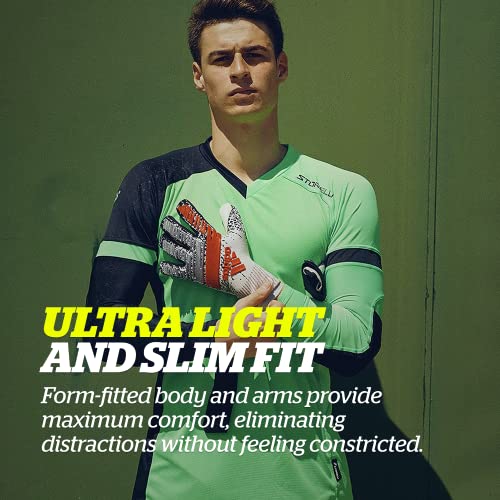 Storelli ExoShield Gladiator Goalkeeper Jersey, High-Impact Protection, Sweat-Wicking, Breathable Athletic Shirt for Soccer & Heavy-Duty Sports, Coral/Black, Youth Medium - Image 5