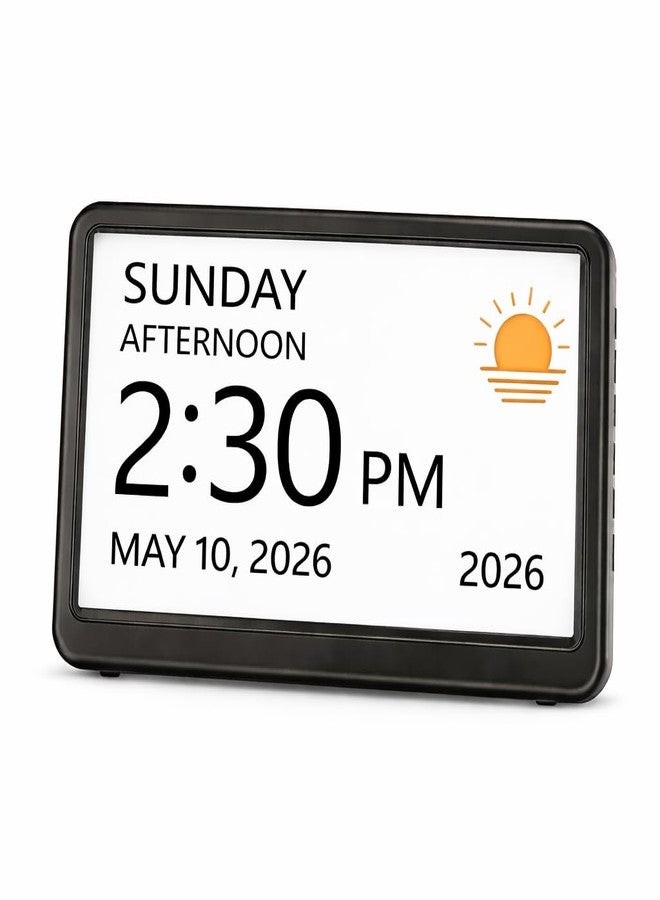 Mesqool Dementia & Alzheimer’s Clock for Seniors – 7" Large HD Display Digital Calendar with Day & Date, 20 Alarms & 20 Medicine Reminders, Memory Loss Support, Black - Image 1
