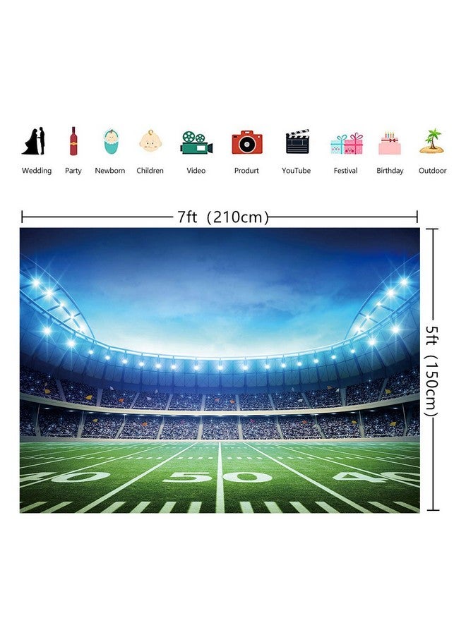 INRUI Ruini Football Field Photography Backdrop Football Field Auditoriumlight Themed Party Backdrop 7X5Ft - Image 5