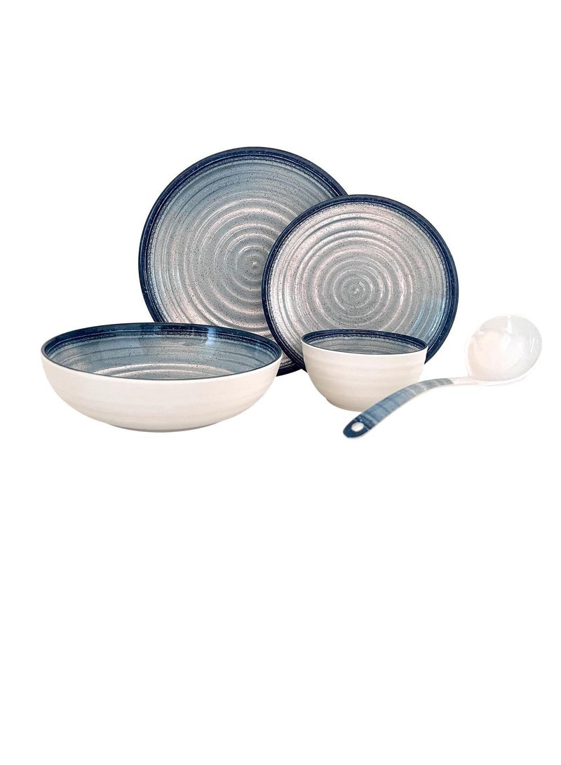 AKDC Royalford 20pcs Melamineware Dinner Set RF12512 Includes Dinner and Side Plates, Serving and Rice Bowls and Ladle Dishwasher-Safe and Freezer-Friendly - Image 3