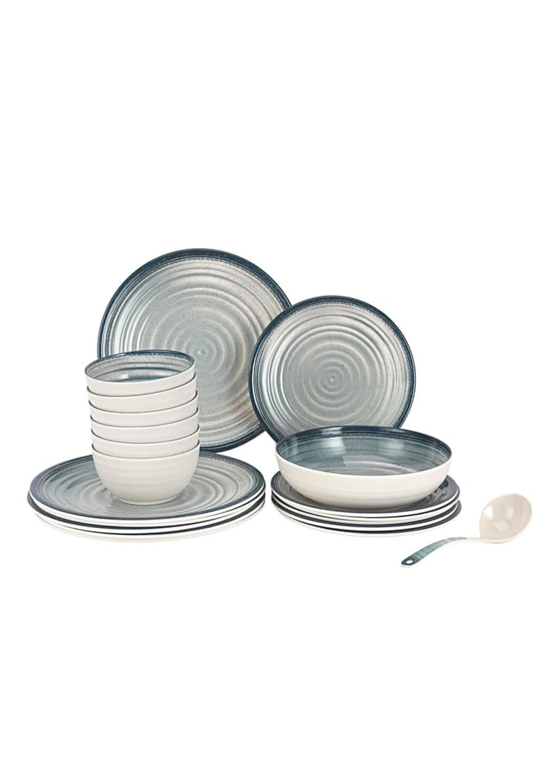 AKDC Royalford 20pcs Melamineware Dinner Set RF12512 Includes Dinner and Side Plates, Serving and Rice Bowls and Ladle Dishwasher-Safe and Freezer-Friendly - Image 5