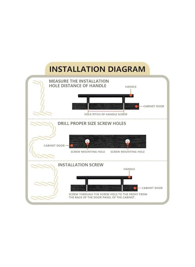 The Bros Cabinet Handles, 6 PCS Kitchen Cabinet Handles with Sturdy Aluminum Alloy Material, Matte Black Cabnet Pulls with Comfortable Grip, Black Cabinet Handles for Cabnet, Drawer, Cupboard - Image 4