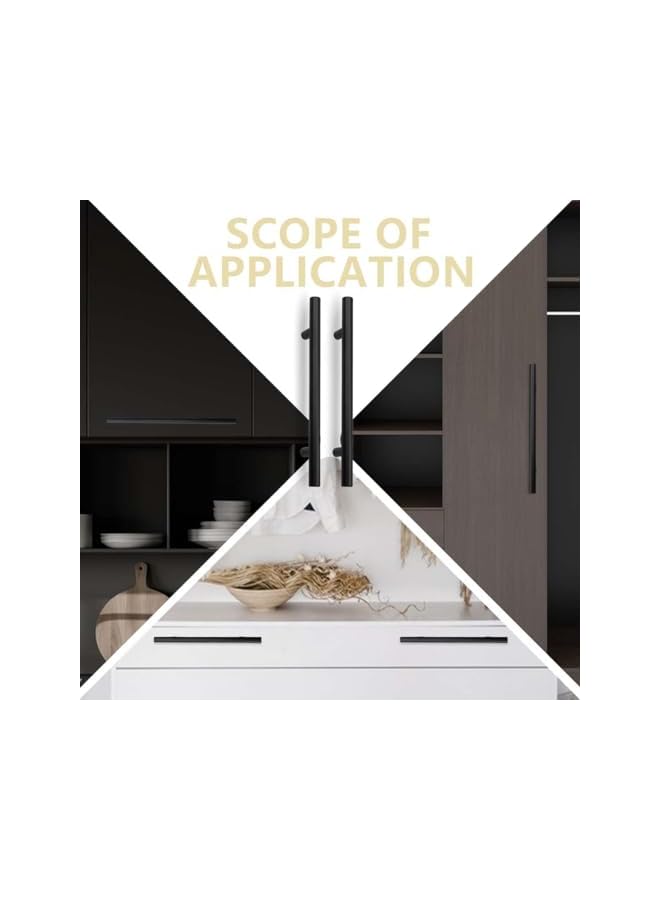 The Bros Cabinet Handles, 6 PCS Kitchen Cabinet Handles with Sturdy Aluminum Alloy Material, Matte Black Cabnet Pulls with Comfortable Grip, Black Cabinet Handles for Cabnet, Drawer, Cupboard - Image 3