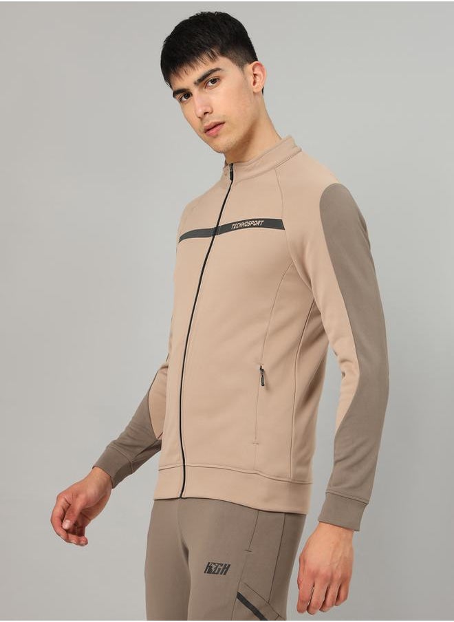 Technosport Contrast Panel Sleeve Full Zip Sports Jacket by Styli  - Image 1