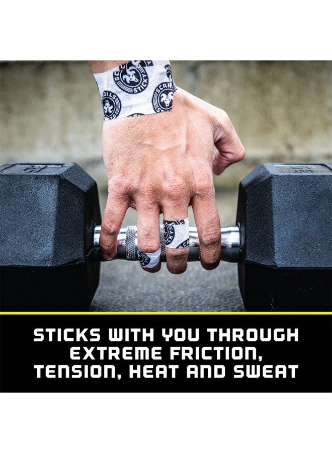 Goat Tape Scary Sticky Premium Hook Grip Tape, Athletic Tape for Cross Training, Weightlifting Tape, Cross Training Accessories, Sports Grip Tape - 30 Feet Long, White/Black, 1 Roll - Image 4