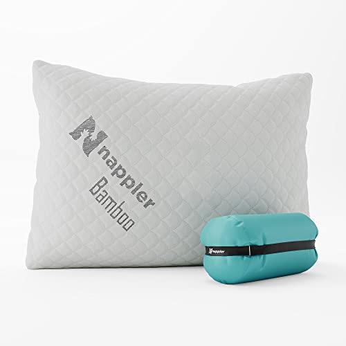 Nappler Small Shredded Memory Foam Pillow for Travel and Camping - Compressible Medium Firm Bed Pillow, Contoured Support, Breathable Cover, Machine Washable, Ideal Backpacking, Airplane and Car - Image 2