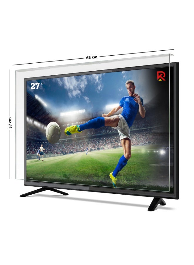 27-Inch TV Screen Protector – Shatterproof, Anti-Blue Ray, Eye Protection, Removable, Waterproof Clear Shield for LED/LCD/4K TVs (63 x 37 cm) - Image 1