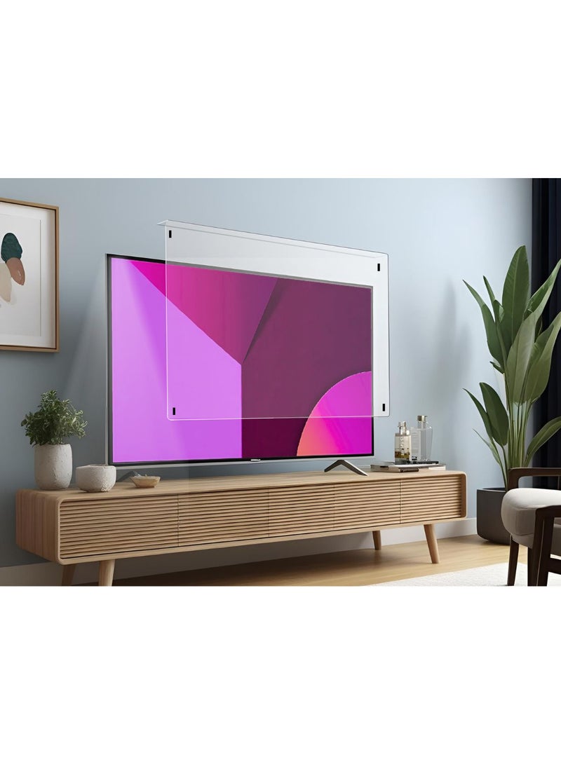 27-Inch TV Screen Protector – Shatterproof, Anti-Blue Ray, Eye Protection, Removable, Waterproof Clear Shield for LED/LCD/4K TVs (63 x 37 cm) - Image 5