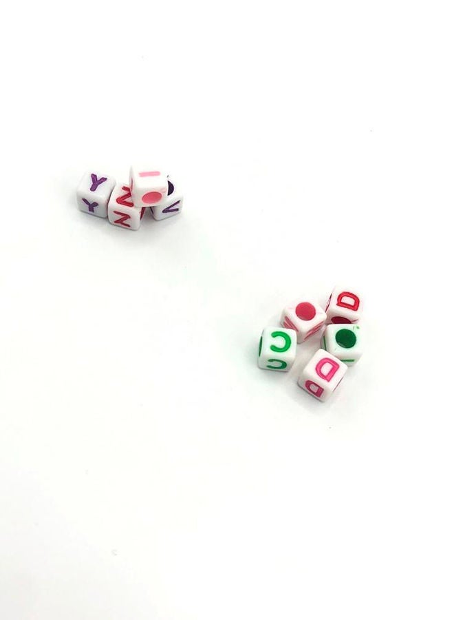 NIBEMINENT 1000-Piece DIY Crafting Alphabet Cube Shaped Beads 0.6x0.6cm - Image 3
