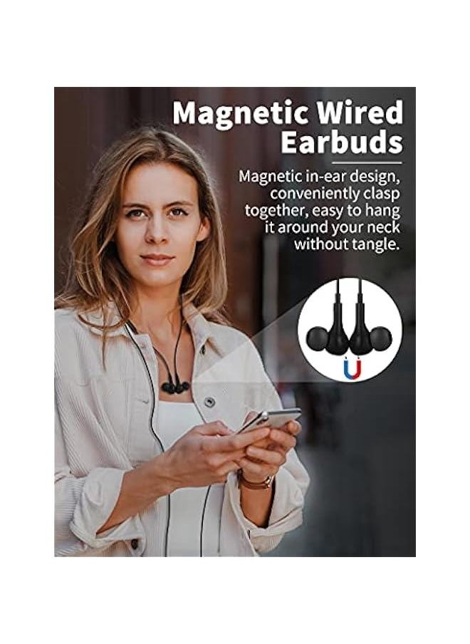 USB C Headphone for Samsung S23 FE S22 S21 S20 A53 A54 Wired Earbuds Magnetic in-Ear Type C Earphone with Microphone Volume Control Bass Stereo Noise Canceling for iPhone 15 Pro Max Pixel 6 6a 7a 8